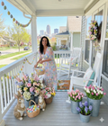 Professional Spring Easter porch decorating in Des Moines Iowa